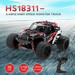 Masina cu radiocomanda THUNDER Monster Truck, Off-Road Racing, Tractiune 4x4, 36 Km/h Scara 1:18, Rosie